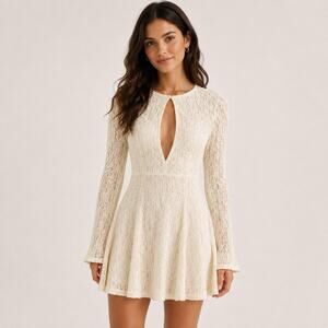Free people Boho Festival Lace mini dress with long bell sleeves. Women S